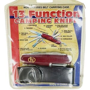 Vintage Sterling 13 Function Camping Knife & Carrying Case NEW